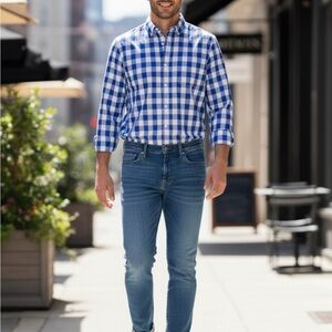 Sonoma Plaid Button Down Shirt Mens Large Classic Long Sleeve Casual Academia